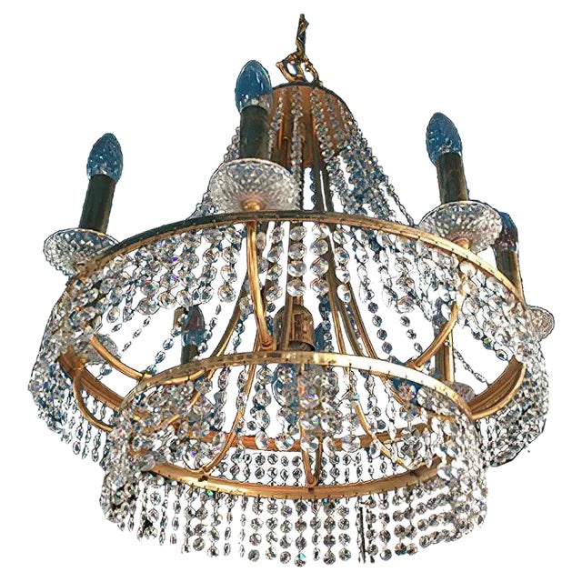Crystal Chandelier, 1970s For Sale