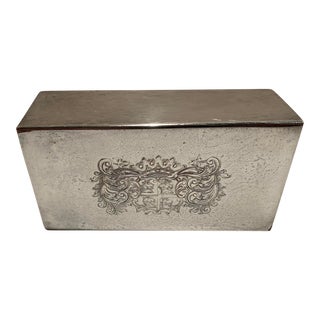 1950s English Silverplate Matchbox Cover For Sale