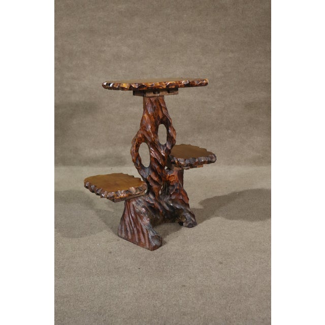 Mid 20th Century Live Edge Tiered Stand For Sale In Philadelphia - Image 6 of 7