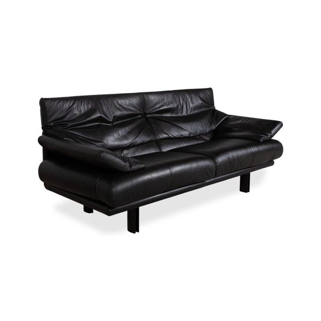 Alanda 3-Seater Sofa in Black Leather by Paolo Piva for B&b Italia / C&b Italia For Sale - Image 6 of 17