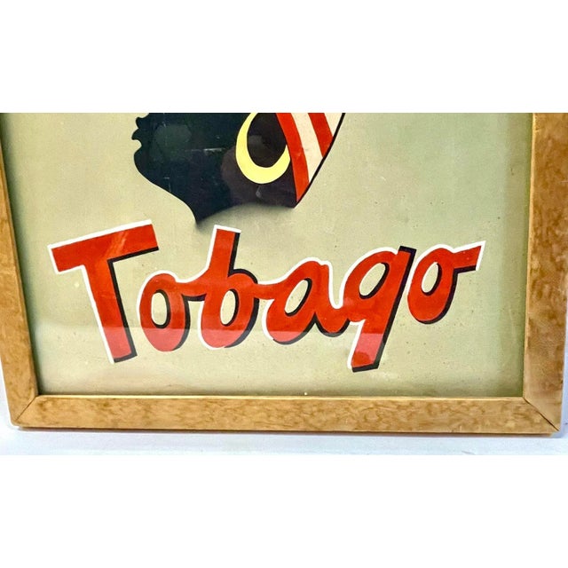 Vintage Tobago Framed Travel Print For Sale - Image 4 of 4