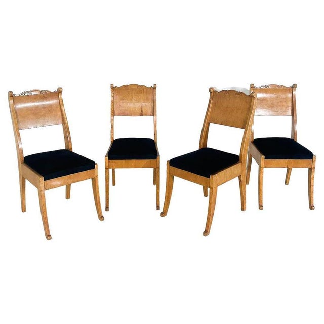Russian Chairs in Birch Veneer, Early 19th Century, Set of 4 For Sale - Image 10 of 10