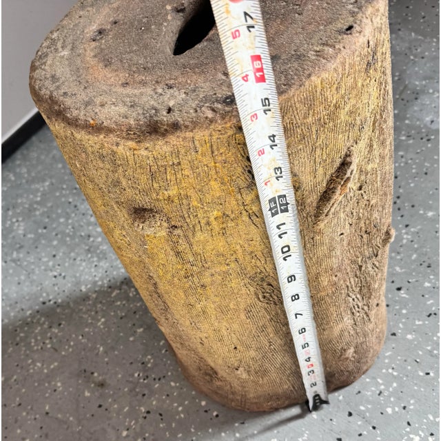 Mid-Century Modern Pair of French Mid 20th Century Faux Bois Stone Stools For Sale - Image 3 of 12