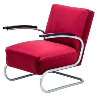 Czechoslovakian Model S411 Armchair from Mücke Melder, 1940s For Sale