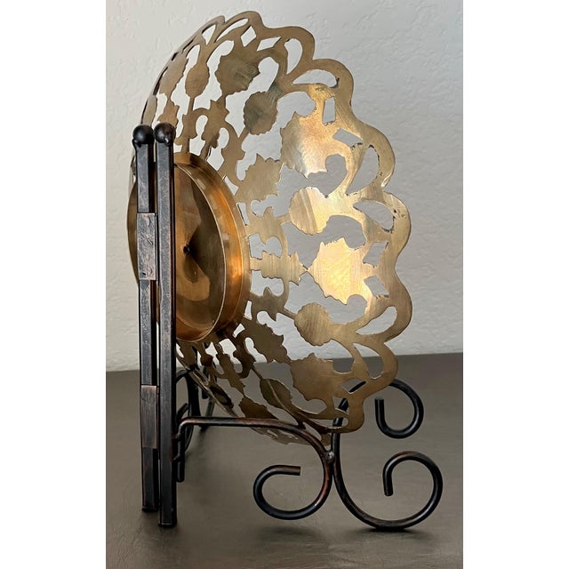 Mid 20th-Century Enameled Brass Reticulated Pedestal Catchall / Vide Poche For Sale In Austin - Image 6 of 17