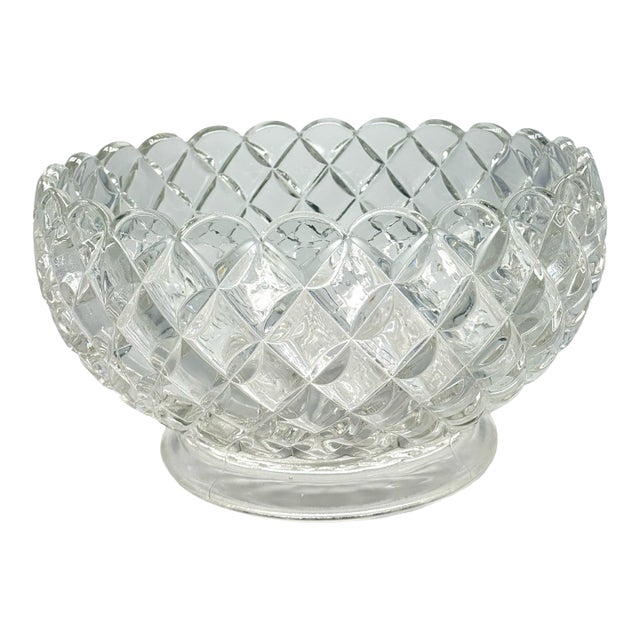 Vintage Tiffin-Franciscan Williamsburg Fused Glass Punch Bowl (13 In.) For Sale