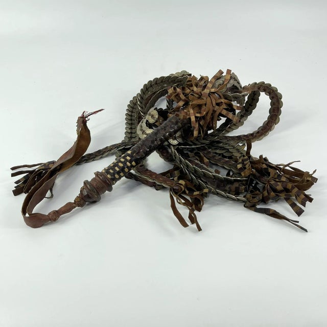 This authenticÂ Dinka Ceremonial Coin WhiskÂ from South Sudan is a striking fusion of traditional African craftsmanship...