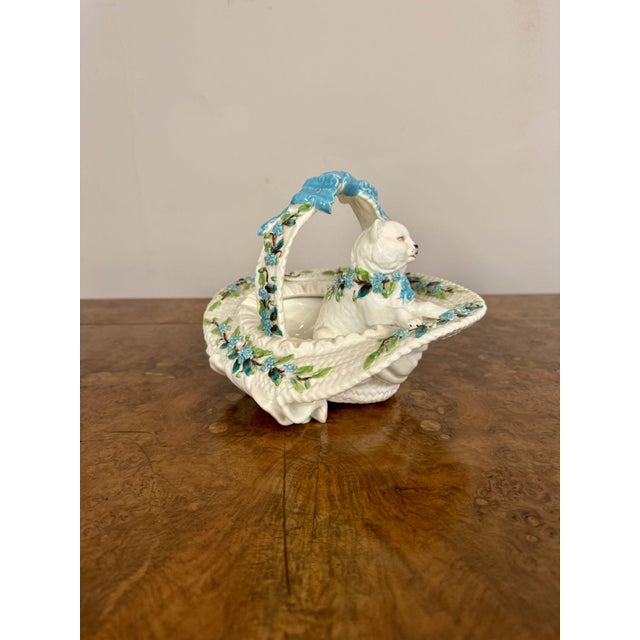 Antique Victorian Porcelain Basket, 1860 For Sale - Image 6 of 8