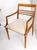 Italian Mid-Century Modern Dining Table 8 Chairs Set New Linen Upholstery Seats For Sale - Image 16 of 18
