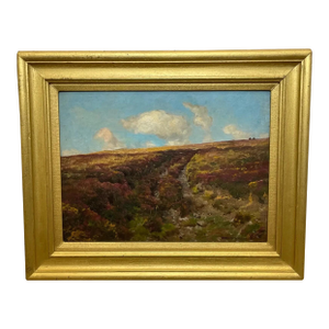 Arthur Wardle Signed Exmoor Moorland Landscape Oil Painting, British Victorian Circa 1900