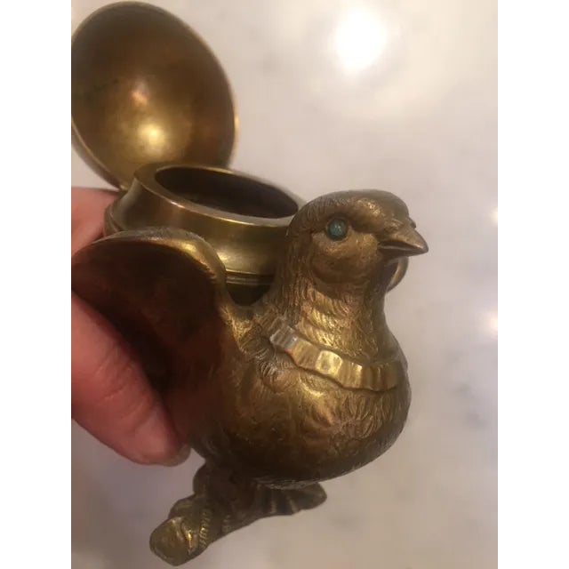 French 19th C. French Bronze Bird Inkwell For Sale - Image 3 of 11