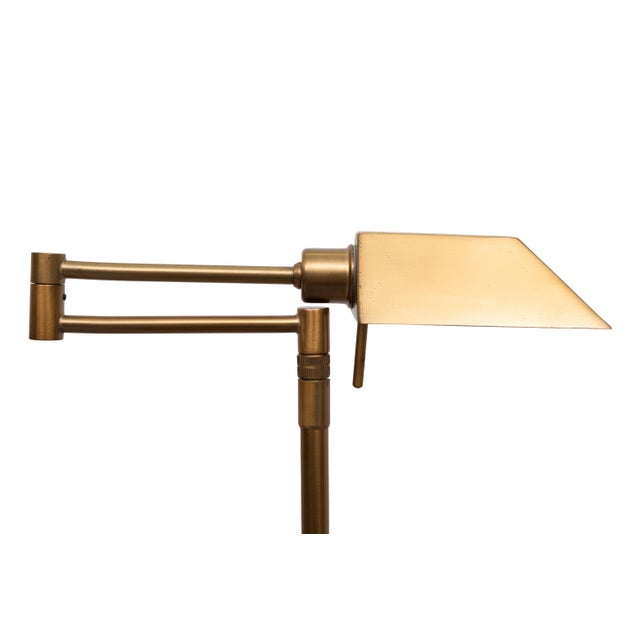 Holtkotter Bronze Swing Arm Floor Lamp, Germany, 1980s For Sale - Image 6 of 13
