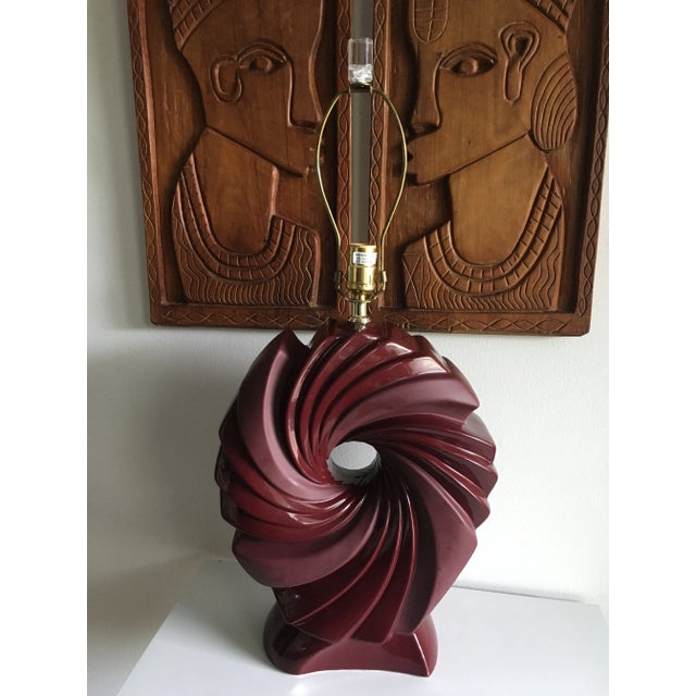 Mid-century modern sculptural table lamp by Harris lamps, circa 1980. Original labels attached