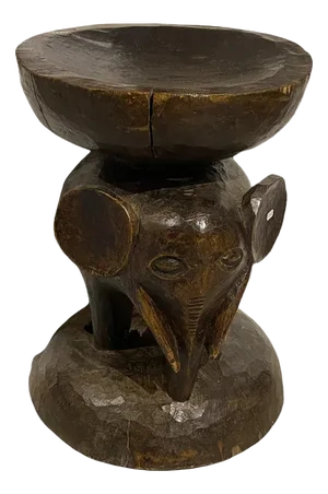 Elephant Hand Carved Tonga Stool