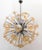 Italian modern Sputnik chandelier shown in Pyrex borosilicate glasses hand blown to produce a spiraled effect, mounted on...