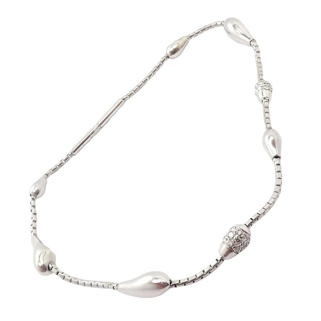 Metal Late 20th Century H. Stern White Gold Diamond Teardrop Bracelet For Sale - Image 7 of 9