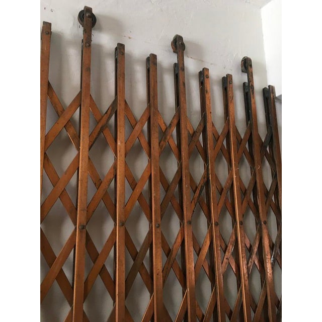 Antique Heavy Metal Brass Otis Elevator/ Lift Scissor Door/Gate For Sale - Image 4 of 9