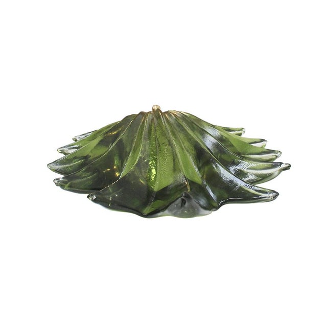 Pair of wall sconces made of translucent murano glass with organic shape – handcrafted in italy with brass structure and...