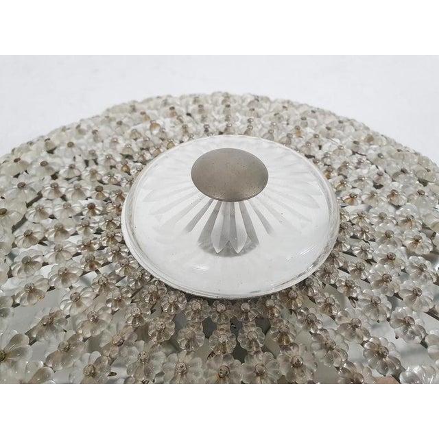 Glass Mid-Century Ceiling Light with Glass Flowers, France, 1960s For Sale - Image 7 of 8