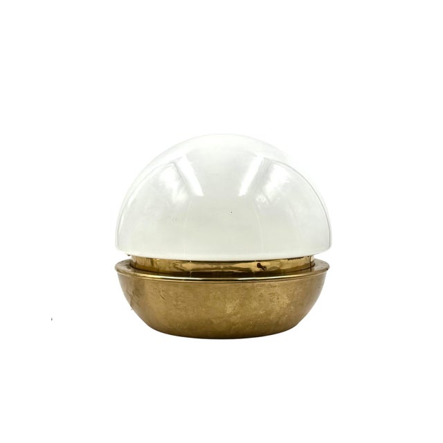 1960s Mid-Century Modern Dome Brass Table Lamp, Italy For Sale - Image 4 of 13