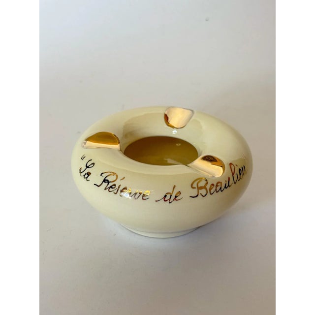 Vintage 5-Star Hotel La Reserve De Beaulieu Nice France Ceramic Ashtray Catchall Dish For Sale - Image 11 of 12