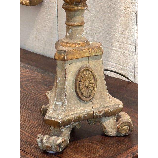 19th Century Converted Altar Stick Lamp For Sale - Image 11 of 11