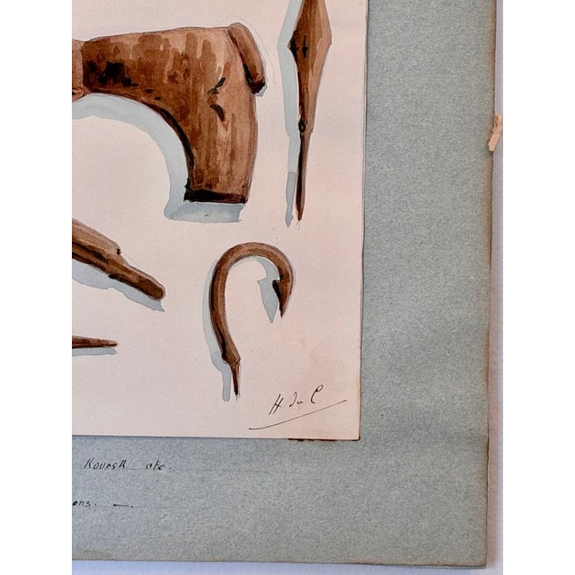 Early 20th Century Antique Watercolor Bronze Age Tools From the Dmitry Samokvasov Collection in Moscow c.1910 For Sale - Image 5 of 17