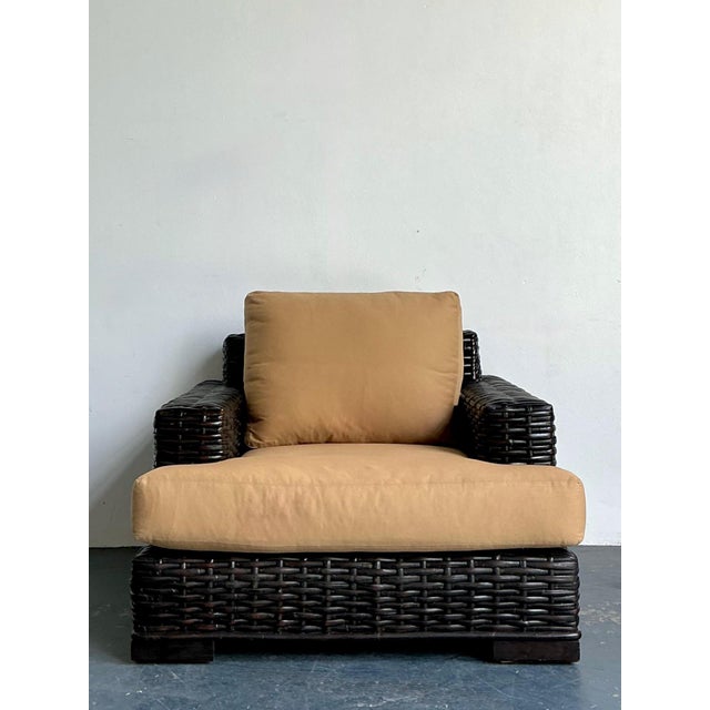 Vintage Ralph Lauren “Modern Organic” Woven Rattan Lounge Chair For Sale - Image 10 of 18