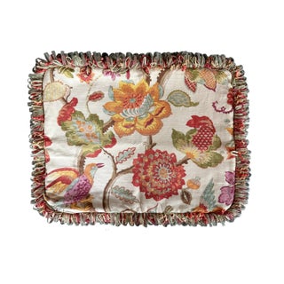 Designer Custom Pillow Cover With Bird and Flowers - 18” X 14” For Sale