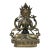 Vintage Distressed Silver Color Metal Sitting Four Arms Tara Statue For Sale