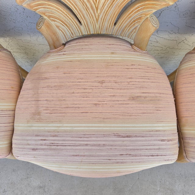 Vintage Venetian Grotto Style Carved Wood Palm Leaf Dining Chairs Set of 4 For Sale - Image 11 of 18