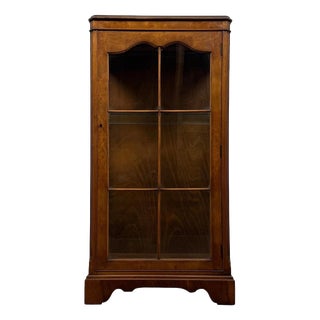 20th Century Burr Walnut Collector's Display Cabinet For Sale