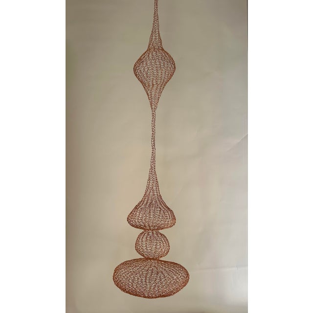 Handmade Copper Wire Sculpture Inspired by the Hand Woven Technique of Ruth Asawa