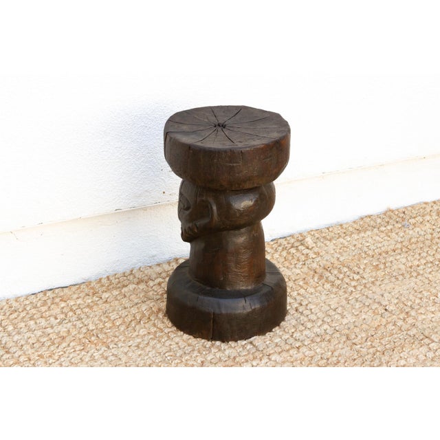 Wood Antique African Carved Chief's Stool For Sale - Image 7 of 10
