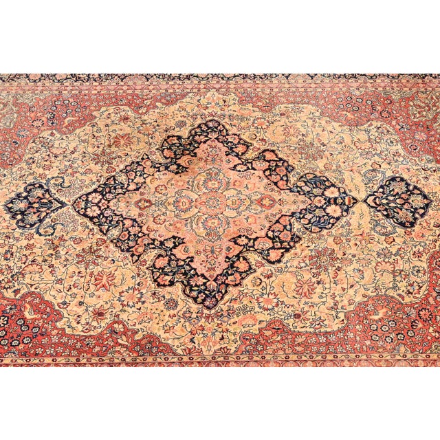 Traditional Vintage Hand-Knotted Persian Tabriz Room Size Wool Area Rug For Sale - Image 3 of 9
