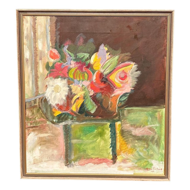 Ante Gerhard, Still Life, 1969, Oil Painting on Canvas, Framed For Sale