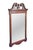 Vintage 20th century Chippendale style mahogany wall mirror - rectangular form with scalloped lower edge and scrollwork...