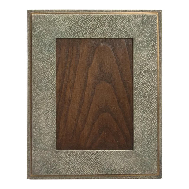 Picture Frame 5x7” in Grey Shagreen With Brass Indentation by R&y Augousti For Sale