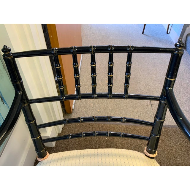 Black 20th Century Faux Bamboo Chairs, Pair For Sale - Image 8 of 16