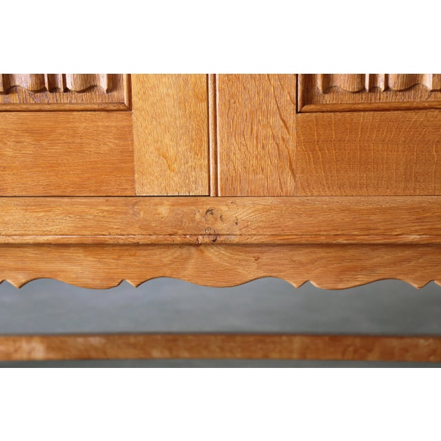 Mid 20th Century Modern Henning Kjaernulf Style Tall Cabinet / Sideboard in White Oak For Sale - Image 12 of 14