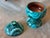 1970s Vintage Empire Revival Faux Malachite Hand Painted Small Table Article Urn For Sale - Image 5 of 9