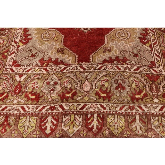 Mid 20th Century Vintage Turkish Oushak Hallway Runner 03'07 X 11'00 For Sale - Image 4 of 10