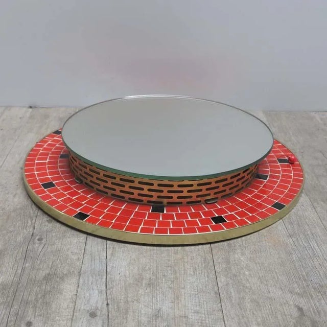 Black German Illuminated Mosaic Mirror, 1950s For Sale - Image 8 of 13