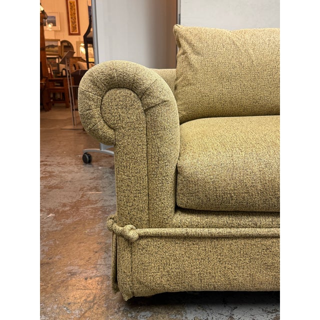 Textile Bespoke Salon Rolled Arm Sofa For Sale - Image 7 of 12