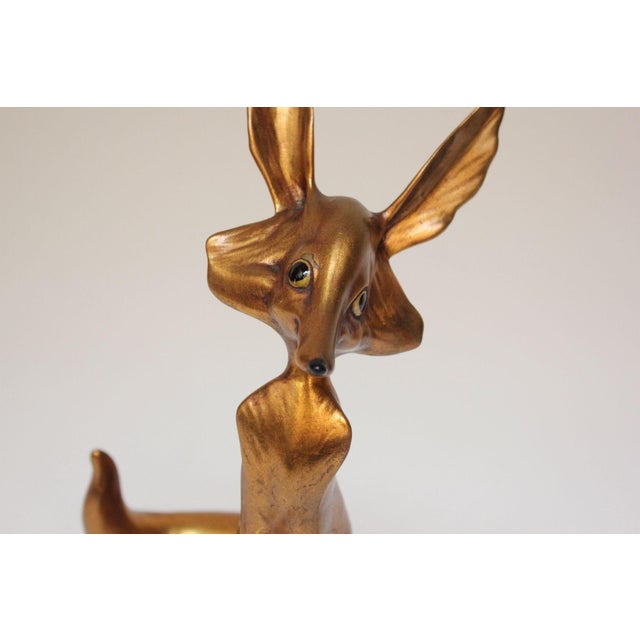 Vintage Gold Leaf Ceramic Fox by Freeman McFarlin Potteries For Sale - Image 10 of 12