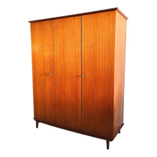 Mid-Century Danish Teak 3-Door Wardrobe, 1960s For Sale