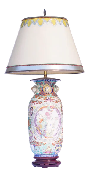 19th C. Chinese Hand Painted Porcelain Lamp