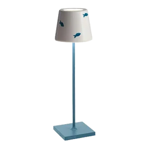 Zafferano Poldina Lido Rechargeable Table Lamp with Fish Shade