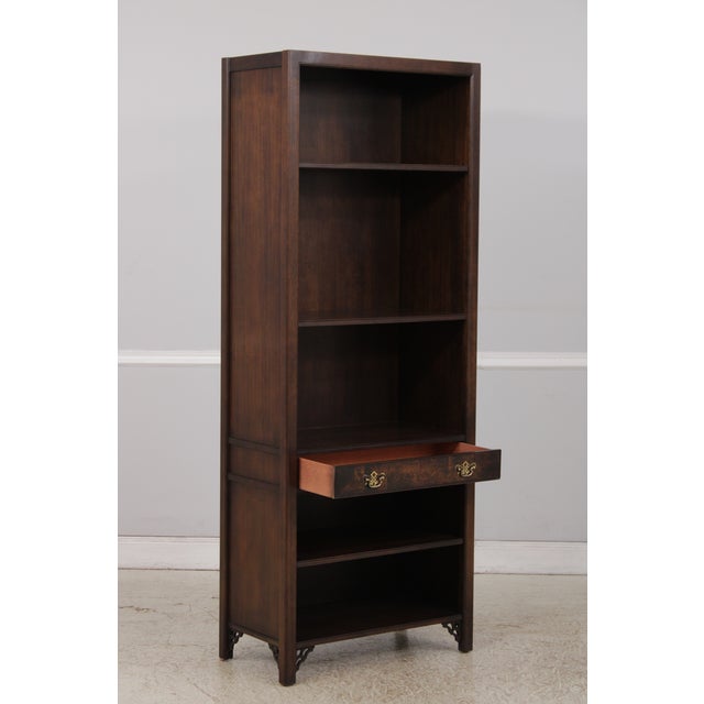 1980s Pair Knob Creek Walnut Mahogany Open Bookcase For Sale - Image 5 of 16