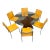 Contemporary Glass Top Dining Table With 6-Chairs For Sale